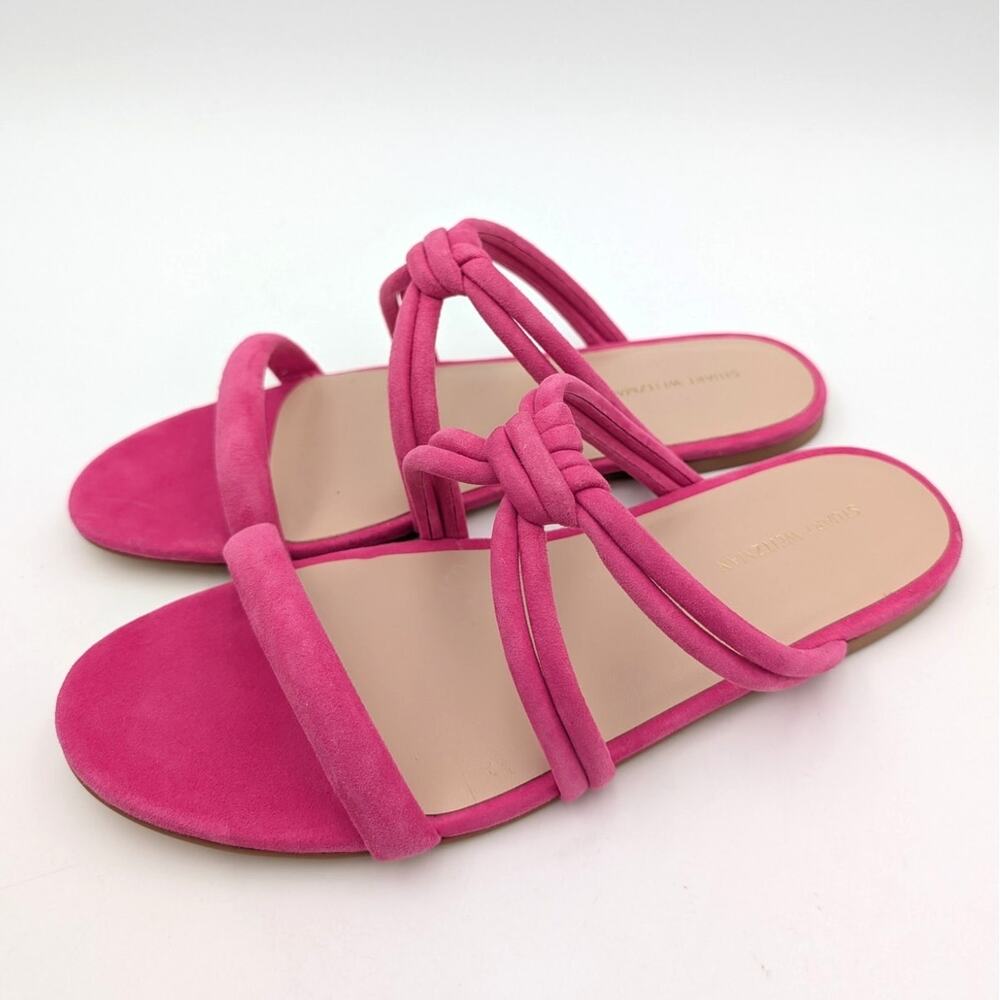 Stuart Weitzman Twist Knot Slip-On Flat Sandal Wo… - image 1